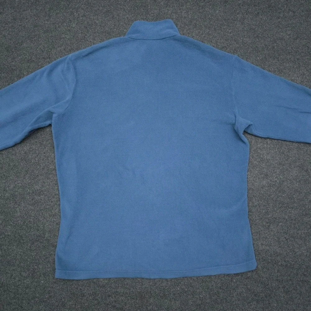 Patagonia‎ Mens Medium Blue Synchilla Fleece Sweater Outdoor Quarter Zip *Flaw*